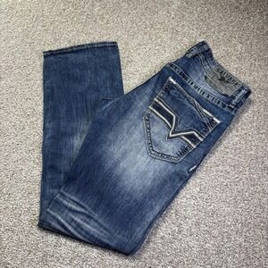 Salvage Mayhem Boot Jeans Mens 32x32 Blue Medium Wash Bootcut Stretch Distressed